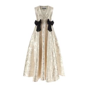 가니 클로크 브로케이드 V넥 맥시 원피스 A1030151 135