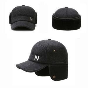 남성 겨울 변형 귀까지 따뜻한 모직 귀달이 N 볼캡