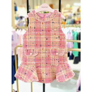 [프렌치캣 9D] 핑크 멀티 체크 점퍼 스커트 (Q45DAO100S)