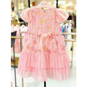 [프렌치캣 9D] 핑크 별 스팽클 원피스 (Q45DAO120S)