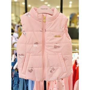 [프렌치캣 9D] 핑크 하트 패딩 조끼 (Q45DKV010S)