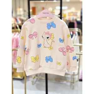 [프렌치캣 9D] 아이보리 리본나염 티셔츠 (Q45DKT101S)