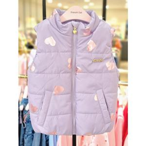 [프렌치캣 9D] 연보라 하트 패딩 조끼 (Q45DKV020S)