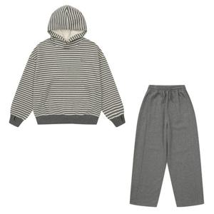 [에꼴리에]오버핏 스트라이프 워머 후드 상하세트 25D5755_5756