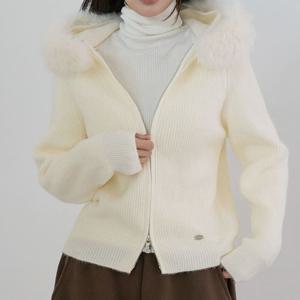 [나크21] 슬림핏 퍼 탈부착 후드가디건 NK54-JS-20