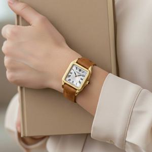 에블랑 루나 여성 가죽시계 17457P01GD