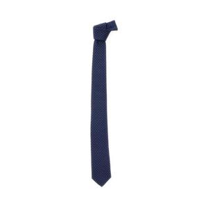 FERRAGAMO Blue Tie with Geometric Motif in Silk Man 3513550789250