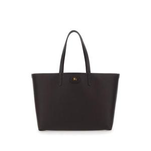 BURBERRY Brown Reversible Tote Bag with EKD Patch on the Front in Leather Woman 8119598C1762