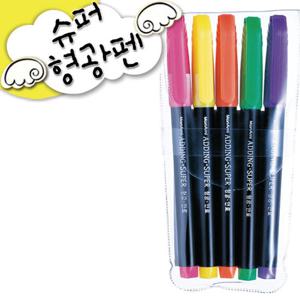 모나미 에딩슈퍼형광펜 5색세트 에딩펜/수퍼형광펜/칼라형광펜/