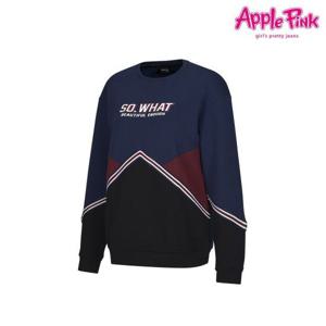 [애플핑크]삼각절개 테이핑 기모 맨투맨 (APK8O769GSU)