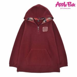 [애플핑크]부클 체크 후드 기모티 (APK8O711GSK)