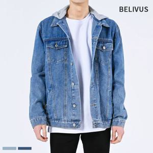 [빌리버스] 남성 청자켓 BDT254 남자 데님 후드 간절기 아우터