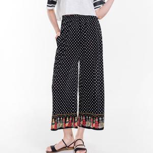 이라인 아이스 보더나염 9부바지 블랙 통바지 밴딩바지