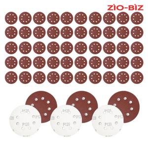 원형사포 120방 50장 세트 5인치/전동드릴 8홀 벨크로 샌딩패드