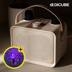 디큐브 블루투스 노래방 마이크 슈퍼큐브 777 (크림베이지)