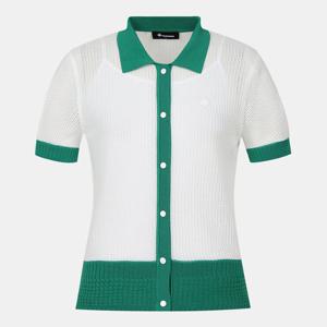 [레노마골프]여성 스카시 조직 카라 반팔 가디건 RWSCM6201-200