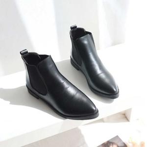검정색 첼시 부츠 단화 뾰족 앵글 데일리 패션 코디
