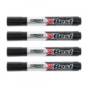 유성매직 4p세트 검정 둥근닙 유성매직펜