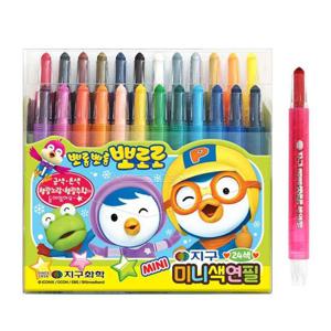 지구화학 뽀로로 미니 색연필 24색 (샤프식) 돌돌이색연필