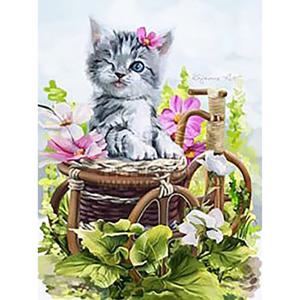 지금은 윙크 셀카 (패브릭) 보석십자수 사각 30x40