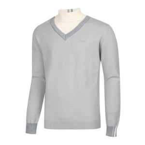 남자 레이어드 반폴라 울니트 골프웨어 LB-KNAG-2304-그레이