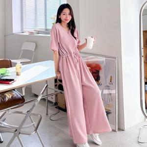 샵앤) 보이 여성 5부 원마일 반팔 점프슈트 ARA-WPT-3239-핑크