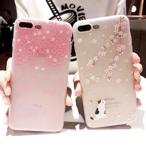 벚꽃디자인 아이폰14 케이스 실리콘 젤리 핑크 CBIP14