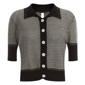 샵앤) 여성 카라 골프 반팔 단가라 니트 가디건 LB-WCD-409-블랙