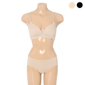 [비비안(언더웨어)]편안한 나일론스판 베이직 노와이어브라 & 햄팬티 세트 2종택1 (BR1844A BP18