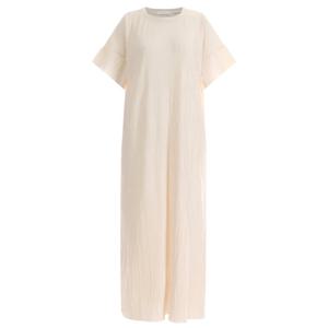 샵앤) 프릴주름 여성 H라인 반팔 롱 원피스 LL-WDR-11873-크림