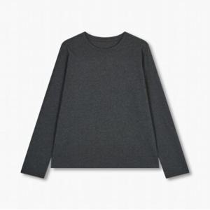 [JAJU/자주] 여 스마트 코튼 라운드넥 긴팔 파자마 티셔츠_챠콜