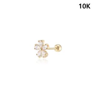 로이드 꽃 큐빅 10K 피어싱 LPTO2002T