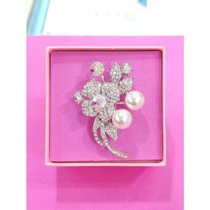 로뎀 세이브존05 Premium 스와로브스키 플라워 브로치(화이트)1 RDB24010122