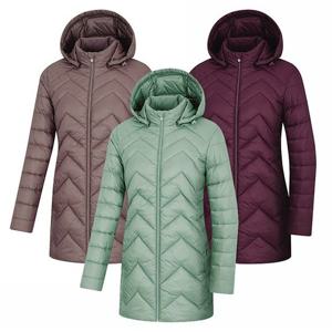 [콜핑]LD08 여성 겨울 중기장 후드탈부착 경량패딩자켓 KUJ6838W