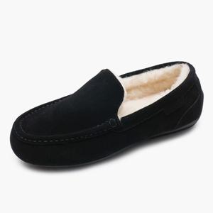 [베어파우(슈즈)]LEVI MENS 남성 경량 소가죽 로퍼 방한 양털 모카신 K2758001PD-M 블랙