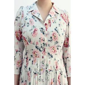 [비꼴리끄(여성)]코튼 플로럴 핀턱 원피스 B242WO3210