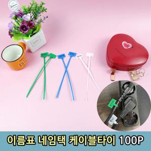 네임택 이름표 케이블 타이 100P 정리 묶기 묶음 전선