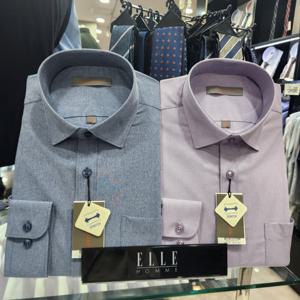 [엘르옴므]엘르옴므 남성셔츠 카치온스판솔리드E244R1344