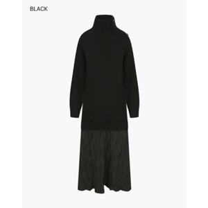 [나이스클랍] N234PWKA30 우븐패치 터틀넥 원피스