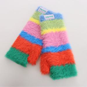 샵앤) 여성 겨울 방한 무지개 부클 단가라 손토시 AIM-WGL-0811-그린