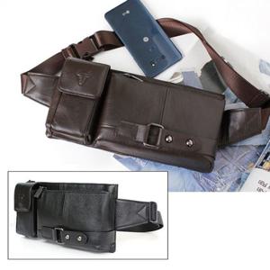 HOE 소가죽 힙색 캐주얼 여행보조 슬링가방 크로스백