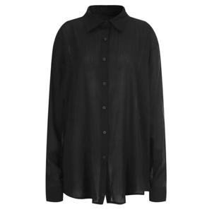 샵앤) 여성 카라넥 반시스루 루즈핏 레이어드 남방 셔츠 NTT-WBL-20297-블랙