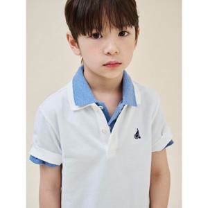 [빈폴키즈] [Essential] 피케 칼라 반팔 티셔츠 아이보리 (BI5242UE60)