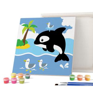 아이러브페인팅 DIY캔버스형 그림그리기 20x20cm 바다_아기범고래