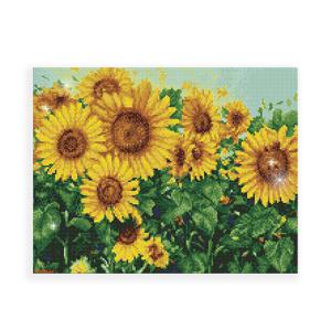 아이러브페인팅 DIY캔버스형 보석십자수 40x50cm 해바라기 꽃밭