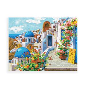 아이러브페인팅 DIY캔버스형 보석십자수 40x50cm 봄의 산토리니