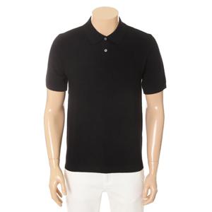 바쏘 SS 블랙  린넨 블랜드 면혼방 카라 반팔니트BSY2WT09ABK