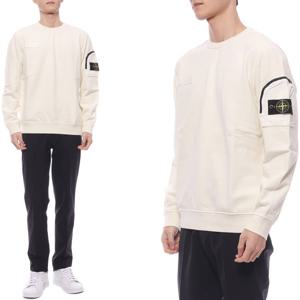 [스톤아일랜드] 25SS 남성 지퍼 소매 포켓 맨투맨 (K1S156100003 S0123 V0093 25S)