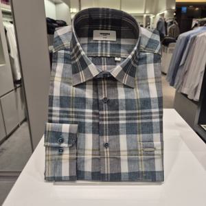 [레노마] 린넨 혼방멀티 빅체크 일반핏긴팔 남자셔츠ROSSG1032블루