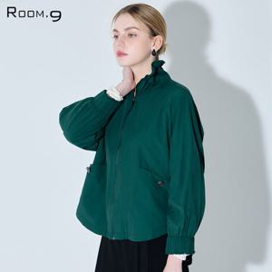 [룸나인][룸나인] 금장버튼 포켓 소매밴딩 점퍼